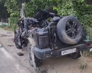 गुरुग्राम साइबर सिटी में तेज रफ्तार थार की टक्कर से पांच की मौत