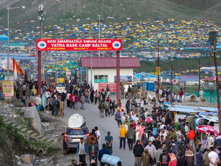 Amarnath Yatra 2026 Photographs Replace; Baba Barfani Darshan Ganderbal Pahalgam Base Camp Jammu Kashmir